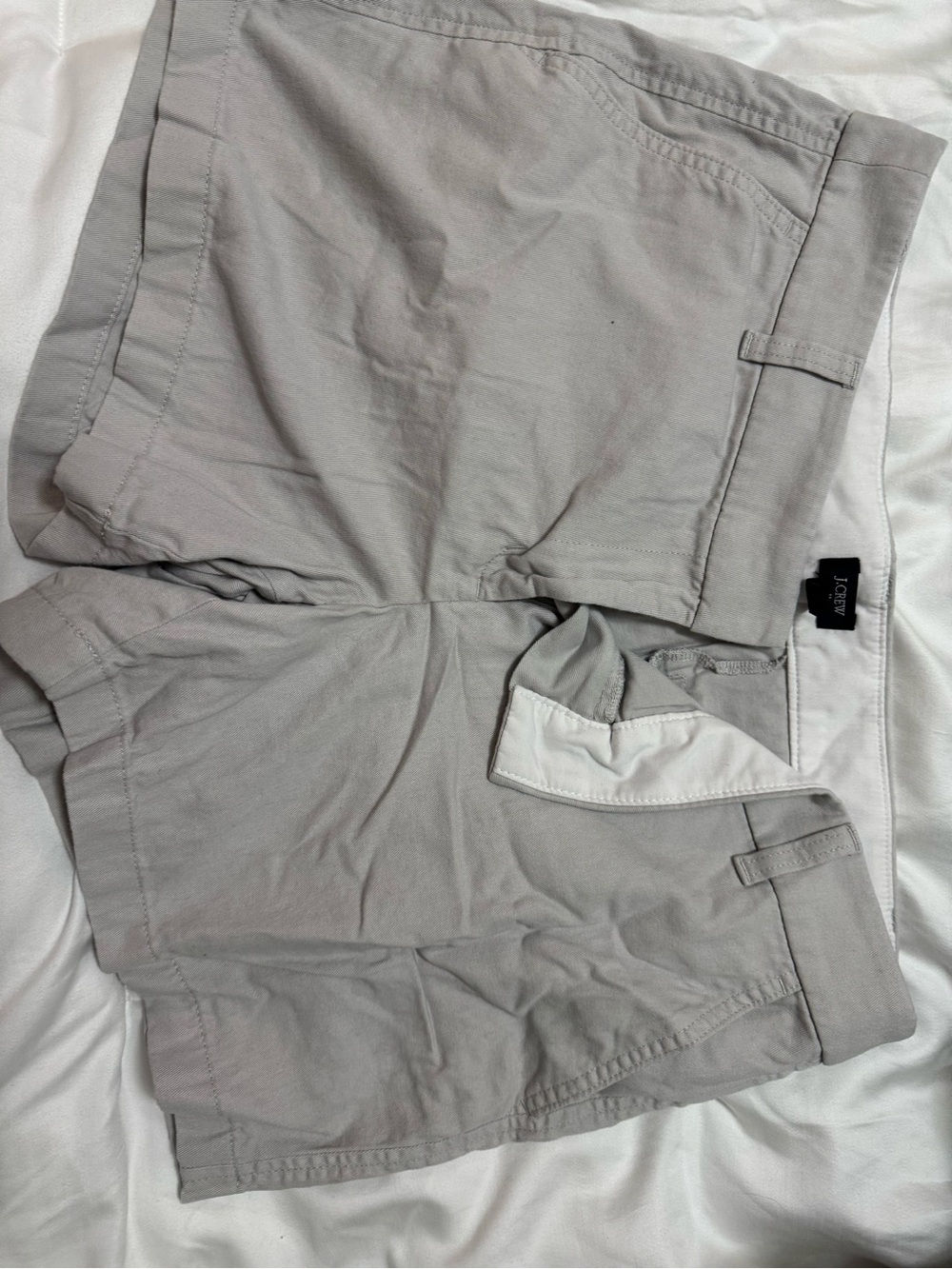 J. Crew Women’s Light Gray Flat-Front Cotton Shorts